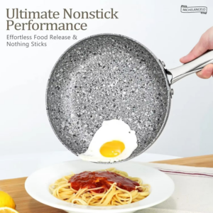 8 Piece Stone Cookware Set Pots and Pans Set Set with Super Nonstick Results, Stone Pots and Pans Wok Pan - Image 5