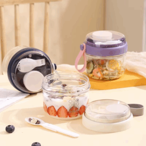 650ml Portable Handheld Breakfast Cup Yogurt Bowl Leak Proof Salad Bento Lunch Box With Spoon - Image 5