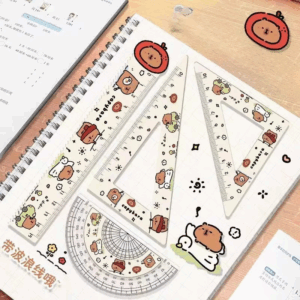 4pcs/set Creative Acrylic Capybara Set of Rulers Drawing Tools Cute Cartoon Soft Ruler Set Office Supplies Set Square - Image 5