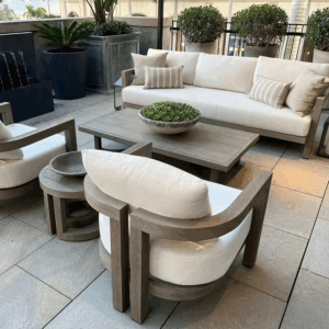 Furniture Backyard Outdoor Teak Garden Sofa Set with Cushions - Image 7