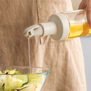 WMMO Glass Oil Dispenser Bottle 500ml Non-drip Olive Oil Dispenser Easy Clean Vinegar Drizzler, Auto Flip Oil Bottle for Kitchen - Image 5