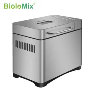 Biolomix Stainless Steel 1KG 19-in-1 Automatic Bread Maker 650W Programmable Bread Machine with 3 Loaf Sizes Fruit Nut Dispenser - Image 2