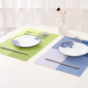 WHQ 4 Pcs/set Placemats PVC Table Mat Color Block Dining Disc Pads Coasters Mantel Napperon 30*45cm Plate Bar Tapete de lugar - Image 6