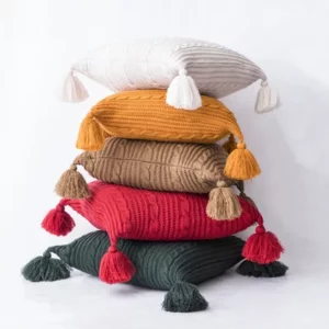 ins knitted woolen blanket simple shawl casual take towel model room pillow pillowcase cover blanket - Image 2