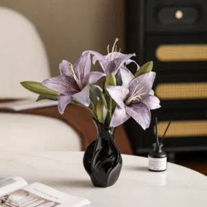 18cm Nordic Ceramic Vase Abstract Grass Dried Real Flower Living Dinning Room Cabinet Office Desktop Decoration Gift - Image 6