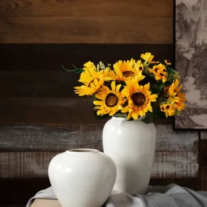 White Ceramic Vase Modern Minimalist Home Decoration Dry Flower Hydroponic Arrangement Vases Table Living Room Decor Jarron - Image 4