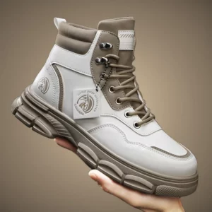 Casual High Top Boots Men Leather Shoes Fashion Outdoor Motorcycle Ankle Military Boots Men's Winter Tactical Boots - Image 3