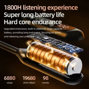 BT-8 Wireless Earbud HiFi Bluetooth-compatible 5.3 Neckband Stereo Outdoor Sport Earphones For IPhone Fones De Ouvido Halterneck - Image 3