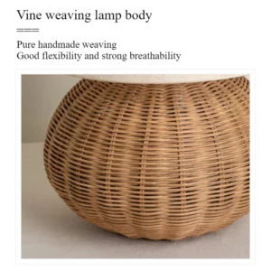 Japanese Rattan Desk Lamp Fabric Lampshade LED Lights for Living Room Decor Sofa Bedroom Bedside Night Stand Lighting Fixtures - Image 5