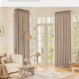 French Luxury Retro Chenille Herringbone Jacquard Light Gray Curtain Milky coffee Curtains for Living Dining Room Bedroom Custom - Image 11