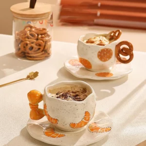 Ceramic Mug Girl High Beauty Couple Water Cups High-End Exquisite Latte Coffee Cup with Plate Set Creative Gifts for Friends - Image 4