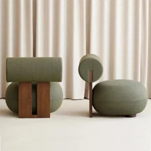 Household Nordic Solid Wood Single Sofa Chair Light Luxury Customizable Living Room Chair Simple Woolen Velvet Leisure Chair New - Image 6