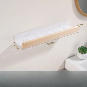 Bathroom Storage Shelves,Wooden bathroom Rack Wall-Mounted Punch-Free, Seasoning Board shower Storage Rack,bath shelf organizer - Image 3