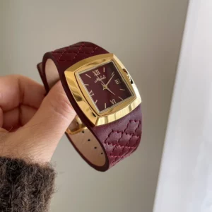 Vintage women's watch quartz genuine leather strap light luxury personalized bold wristwatch - Image 2