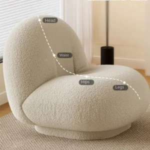 OLEVO Cloud Lazy Sofa Chair Lamb Fleece Fabric Soft And Delicate Breathable And Not Stuffy Suitable For Multiple Scenarios - Image 4