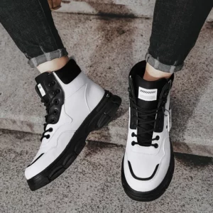 Casual High Top Boots Men Leather Shoes Fashion Outdoor Motorcycle Ankle Military Boots Men's Winter Tactical Boots - Image 6