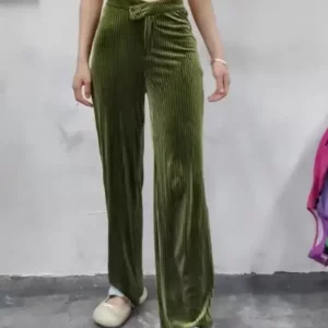 CM.YAYA Women Streetwear Corduroy Zipper Fly V-low Waist Straight Wide Leg Trousers 2023 Autumn Winter Fashion Pants - Image 5