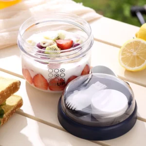 650ml Portable Handheld Breakfast Cup Yogurt Bowl Leak Proof Salad Bento Lunch Box With Spoon - Image 2