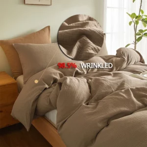 Customization 100% Cotton Gauze Duvet Cover Set drap de lit 3 Piece Bedding Set Close Skin Soft Quilt Double Muslin Duvet Covers - Image 3