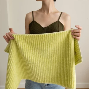 Plant Green Yellow 3D Stripes Cotton Towels Refreshing Summer Breathable Absorbent Towel Face towel Beach Bathroom Bath Towel - Image 3