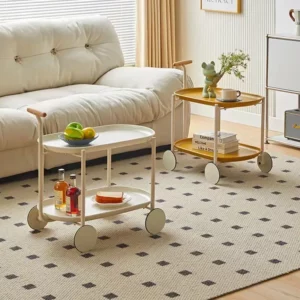 Creative sofa side table with internet celebrity minimalist ins cart movable wheels modern small unit coffee table storage rack - Image 5