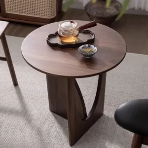 Simple Coffee Table Nordic Round A Few Solid Wood Sofa Side Table Corners Black/Walnut Bedroom Bedside Table Couchtisch Desk - Image 1