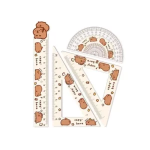 4pcs/set Creative Acrylic Capybara Set of Rulers Drawing Tools Cute Cartoon Soft Ruler Set Office Supplies Set Square - Image 2