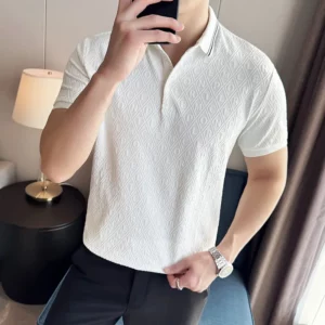 Brand Clothing Men's Summer High Quality Knitted Polo Shirts Man Slim Fit Fashion Short Sleeve Polo Shirts Man Tees 3XL-M - Image 3