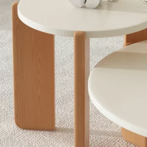 Kitchen Modern Coffee Table Wooden Round Living Room Coffee Tables Aesthetic - Image 4