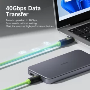 Hagibis USB C Fast Charger Cable With LED Display PD 240W 40Gbps Video Cord Compatible with Thunderbolt 4/3 For iPhone 16 Laptop - Image 5