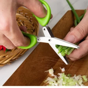 1PC Multi-Functional Stainless Steel 3/5 Layer Kitchen Scissors Pepper Shredded Chopped Scallion Cutter Laver Cut Cooking Tool - Image 5