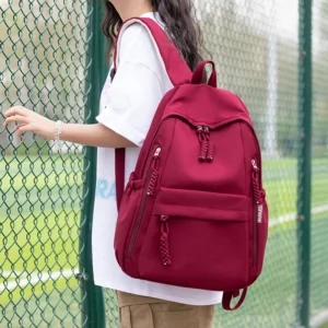 Solid Color Large Capacity Twist Rope Zipper Simple School Bag Backpack 2024 Hot Sale Bags for Girls and Boys Mochilas Escolares - Image 3