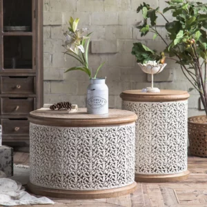 Modern Round Coffee Table Solid Wood Retro Low Table Home Furniture Modern Minimalist Designer Living Room Sofa Side Table - Image 5