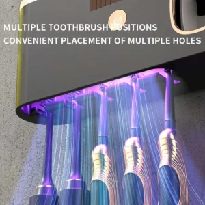 1PC Intelligent Toothbrush Disinfectant, Rechargeable, Dry, Two in One Disinfectant Toothbrush Holder, UV Sterilization - Image 2