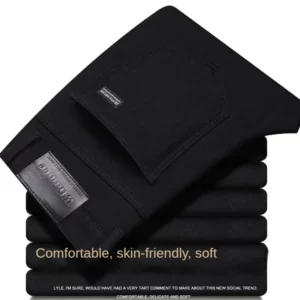 Wthinlee New Business Men's Jeans Casual Straight Stretch Fashion Classic Blue Black Work Denim Trousers Male Brand Clothing - Image 5