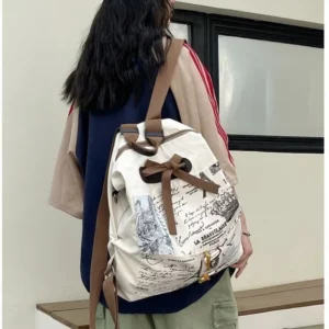 Hot Selling Versatile Graffiti Nylon Fashionable Women's Backpack 2025 New Trend Large Capacity Commuting School Bag - Image 3