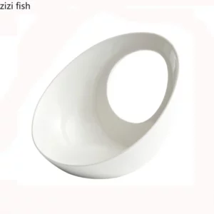 Pure White Ceramic Plate Special-shaped Dessert Plate Salad Plates Snack Plates Restaurant Artistic Conception Tableware - Image 6
