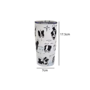 Cute Cat Tumbler Thermal Cup For Coffee Tea Beer Juice 550ml Kawaii Sainless Steel Thermos With Straw Car Cup Water Bottle Gift - Image 2