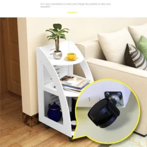 Movable Side Cabinet Coffee Table With Wheels Living Room Sofa Side Cabinet Side Table Bedroom Simple Storage Miscellaneous Rack - Image 4