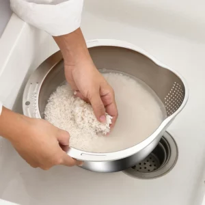 304 stainless steel drain basket Household kitchen washing rice washing dishes special drain basin filter basket - Image 2