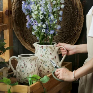 Kettle Ceramic Vase Decoration Living Room Flower Arrangement Hydroponic Ware French Style Retro Pastoral Style Advanced Sense - Image 3