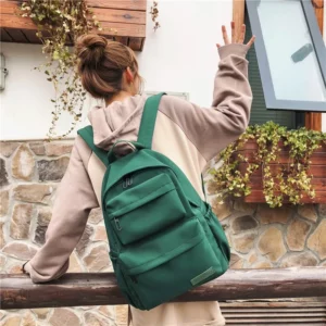 2022 New Korean Large-capacity Outdoor Backpack Boys Girls Solid Color School Bag Female Wear Oxford Cloth Student Backpack - Image 6