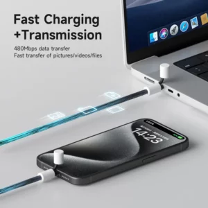 Hagibis USB C to USB C Cable With Protective Cap 240W Type C Cable PD 3.1 Fast Charging Cord for iPhone 16 15 Macbook Pro iPad - Image 3