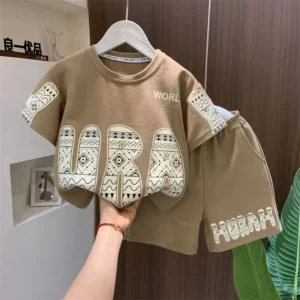 Cool Baby Boys Clothes Fashion New Boutique Designer Kids Casual Clothing Summer Short Sleeve T-Shirt Tops And Shorts 2pcs Set - Image 3