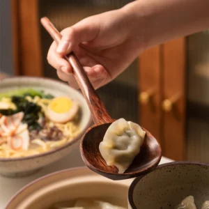 New Long Handle Ramen Wooden Spoon Japanese Kitchen Cooking Utensils Tableware Serving Tablespoons Home Large Soup Ladle - Image 5