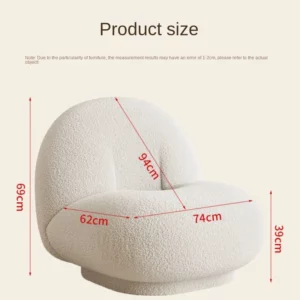 OLEVO Cloud Lazy Sofa Chair Lamb Fleece Fabric Soft And Delicate Breathable And Not Stuffy Suitable For Multiple Scenarios - Image 6