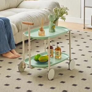Creative sofa side table with internet celebrity minimalist ins cart movable wheels modern small unit coffee table storage rack - Image 4