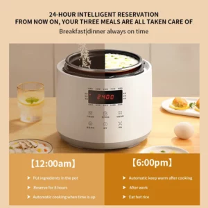 110V Japanese Style Smart Rice Cooker 3L household small intelligent electric pressure cooker 220v non-stick inner liner white - Image 4