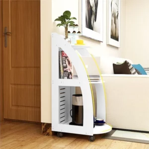 Movable Side Cabinet Coffee Table With Wheels Living Room Sofa Side Cabinet Side Table Bedroom Simple Storage Miscellaneous Rack - Image 3