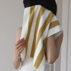 Retro Striped Pure Cotton Beach Bath Towel Absorbent Bathroom Towel Home Hotel Outdoor Comfortable Towels Hand Towel Ladies - Image 5